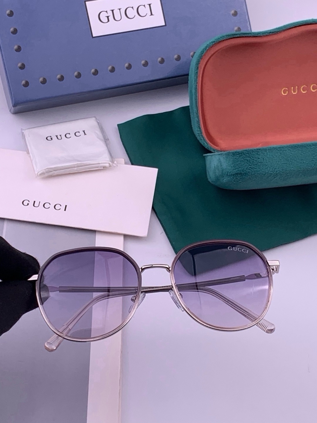 🔺 【GUCCI-偏光太阳镜】开春新款 潮流爆款 时尚方框偏光太阳镜 高品质 佩戴舒适 网红潮款墨镜 女士高清偏光太阳镜