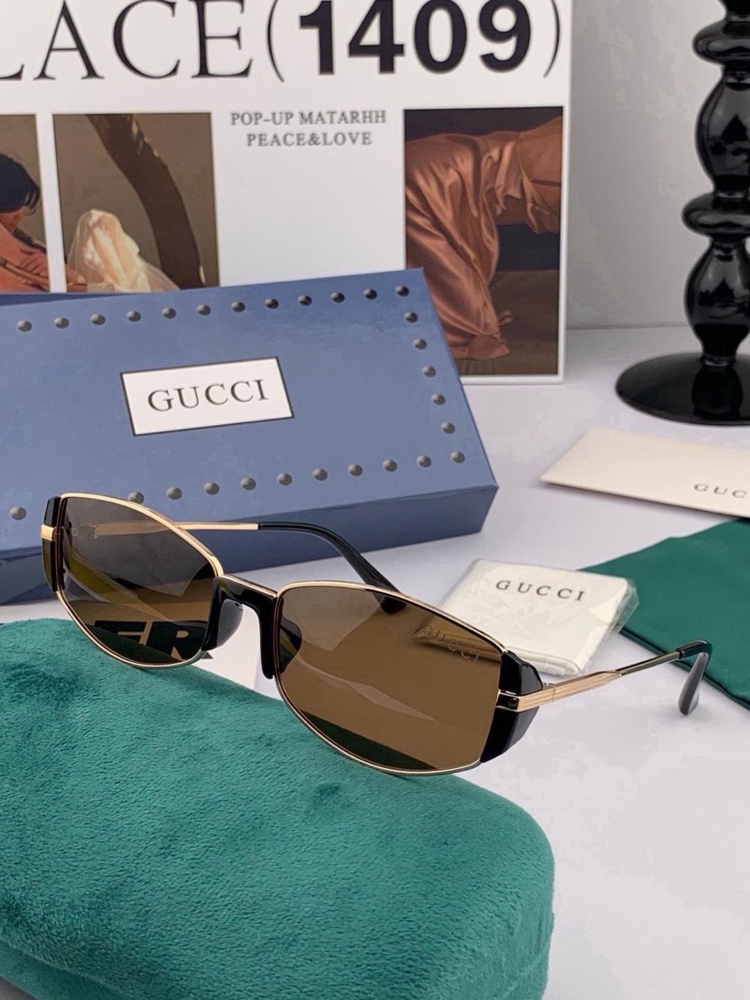 🔺 Gucci 🔻官方新款 众多明星同款[色]‼️‼️新款大框偏光墨镜 🌈🌈宝丽来超清加厚太阳镜🔝🔝型号：G2827