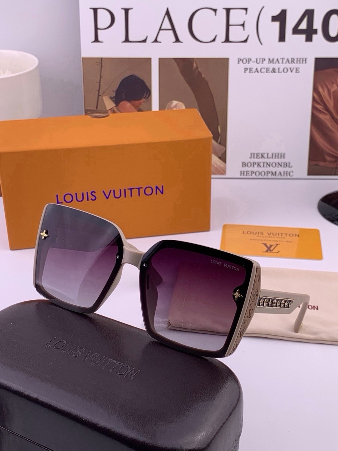 LV 太阳镜潮品官网模特同款 [玫瑰][玫瑰]四叶草🍀精致个性设计简约时尚 高品质值得拥有绝对潮爆整个夏季 新款L597