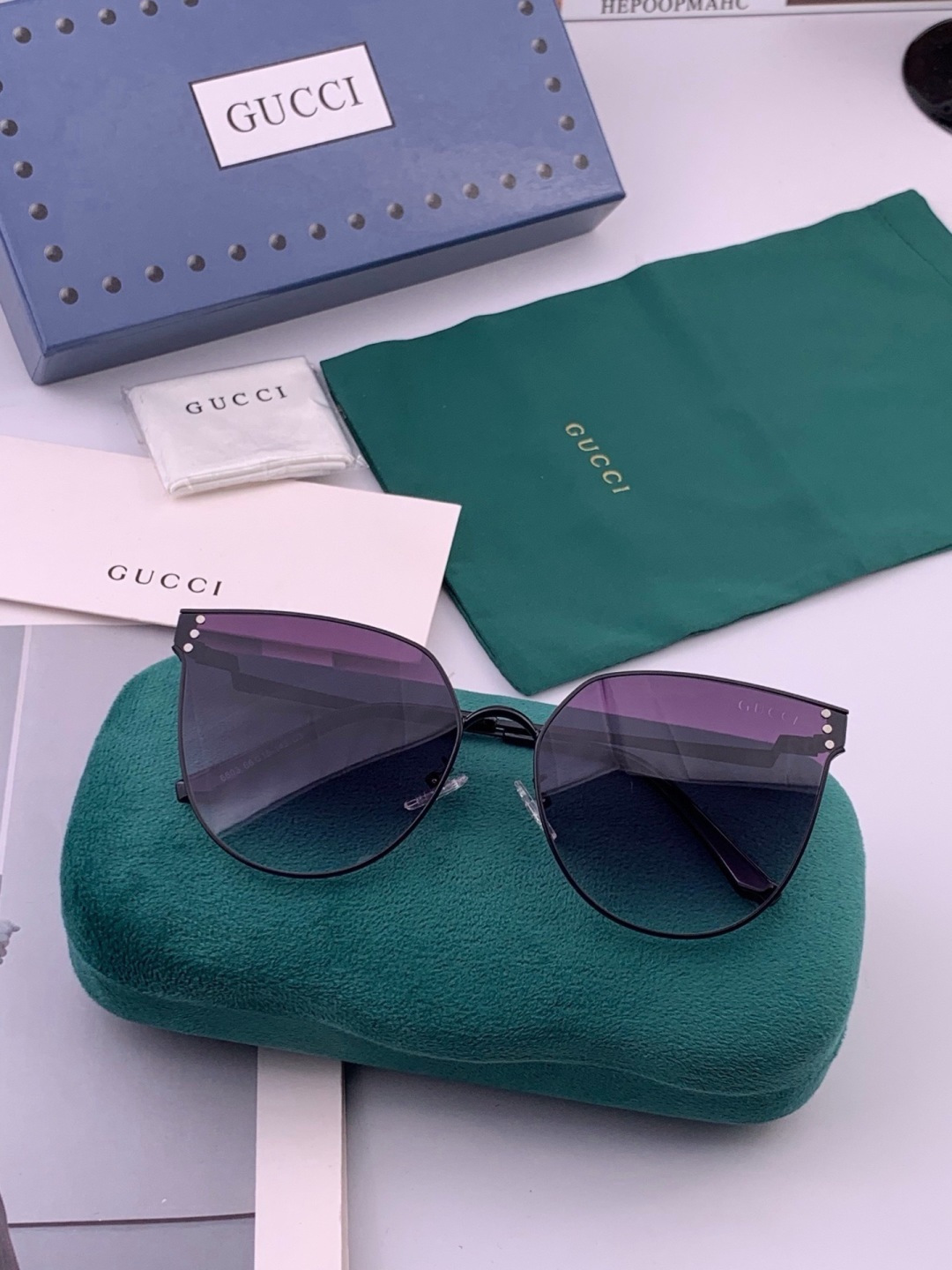 🔺 【GUCCI】开春新款 潮流爆款 时尚太阳镜 高品质 佩戴舒适 网红潮款墨镜 型号：G3660