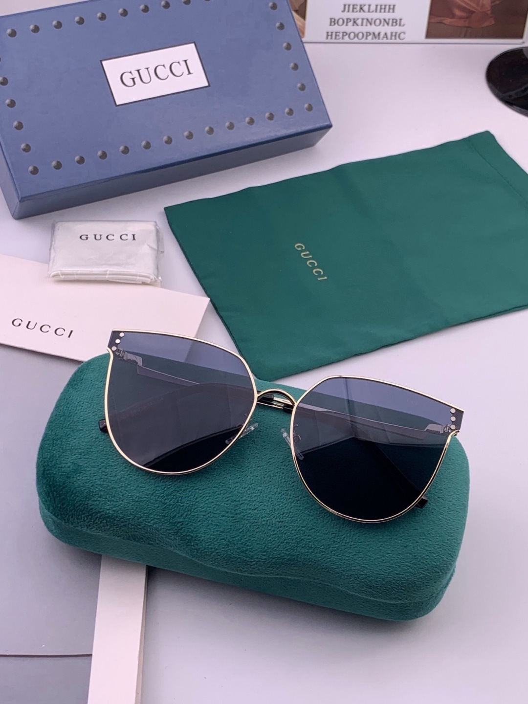 🔺 【GUCCI】开春新款 潮流爆款 时尚太阳镜 高品质 佩戴舒适 网红潮款墨镜 型号：G3660