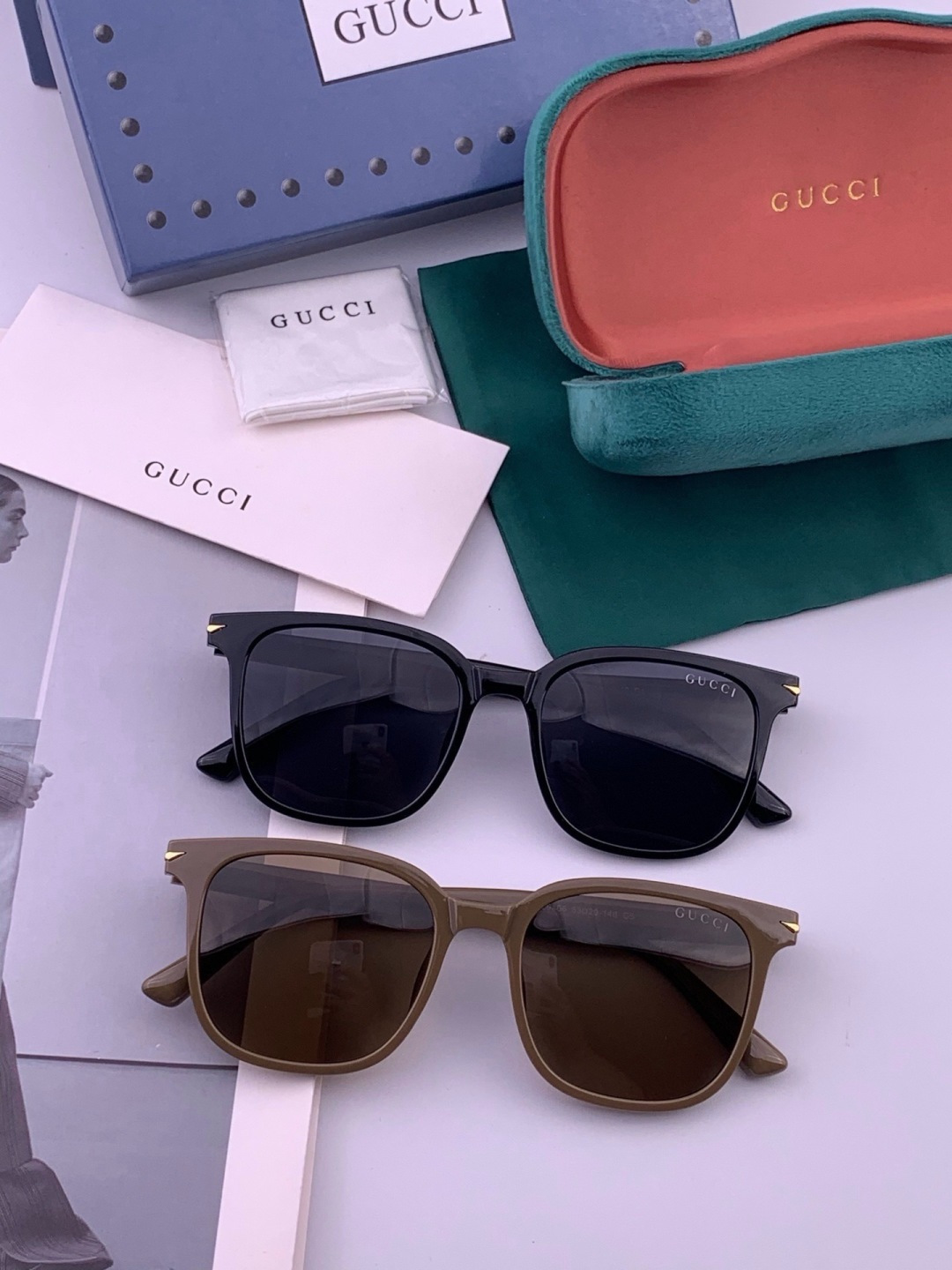 Gucci   情侣款 经典的方框设计，不挑脸型，无论搭配大衣还是连衣裙都非常显气质高清偏光镜片预防紫外线 型号：G62