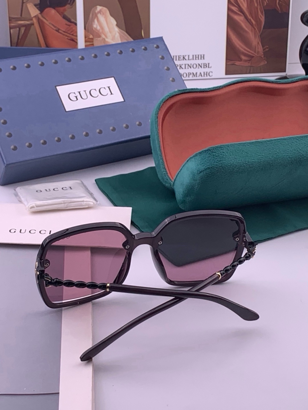 🔺 【GUCCI-偏光太阳镜】开春新款 潮流爆款 时尚圆框偏光太阳镜 高品质 佩戴舒适 网红潮款墨镜 女士高清偏光太阳镜