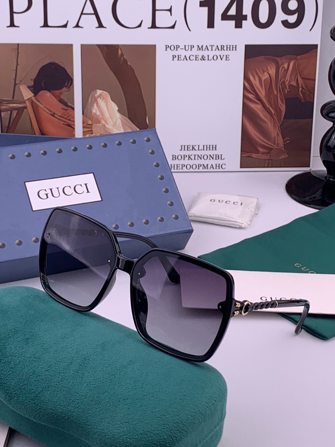 🔺 【GUCCI-偏光太阳镜】开春新款 潮流爆款 时尚圆框偏光太阳镜 高品质 佩戴舒适 网红潮款墨镜 女士高清偏光太阳镜