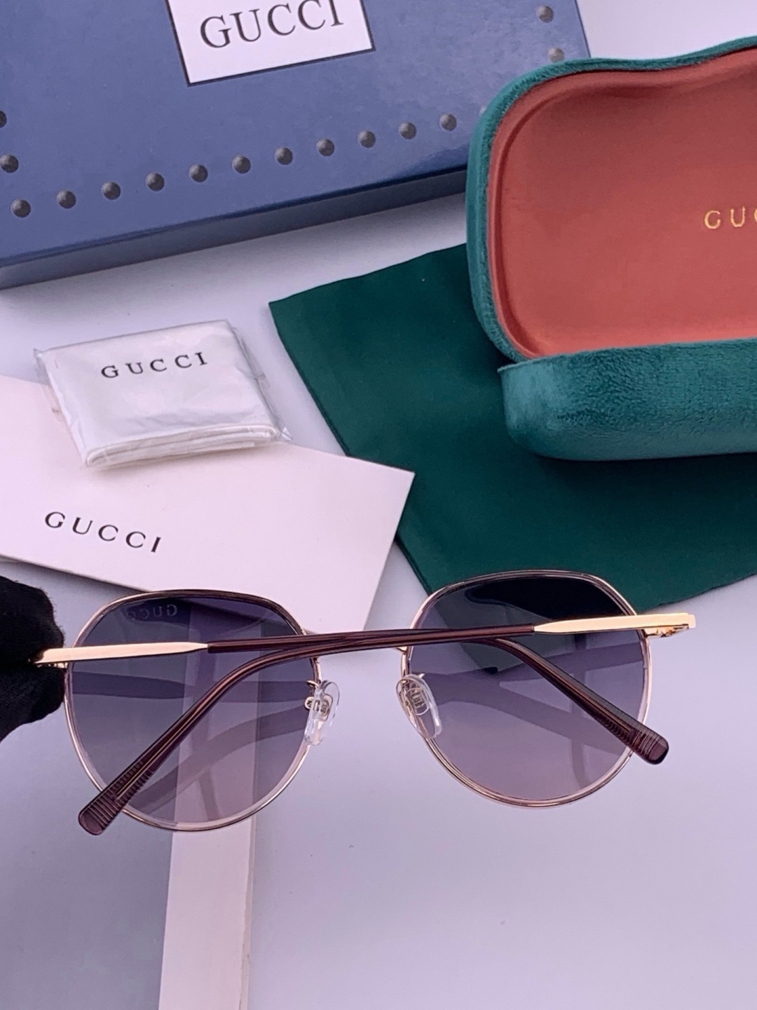 🔺 【GUCCI-偏光太阳镜】开春新款 潮流爆款 时尚圆框偏光太阳镜 高品质 佩戴舒适 网红潮款墨镜 女士高清偏光太阳镜
