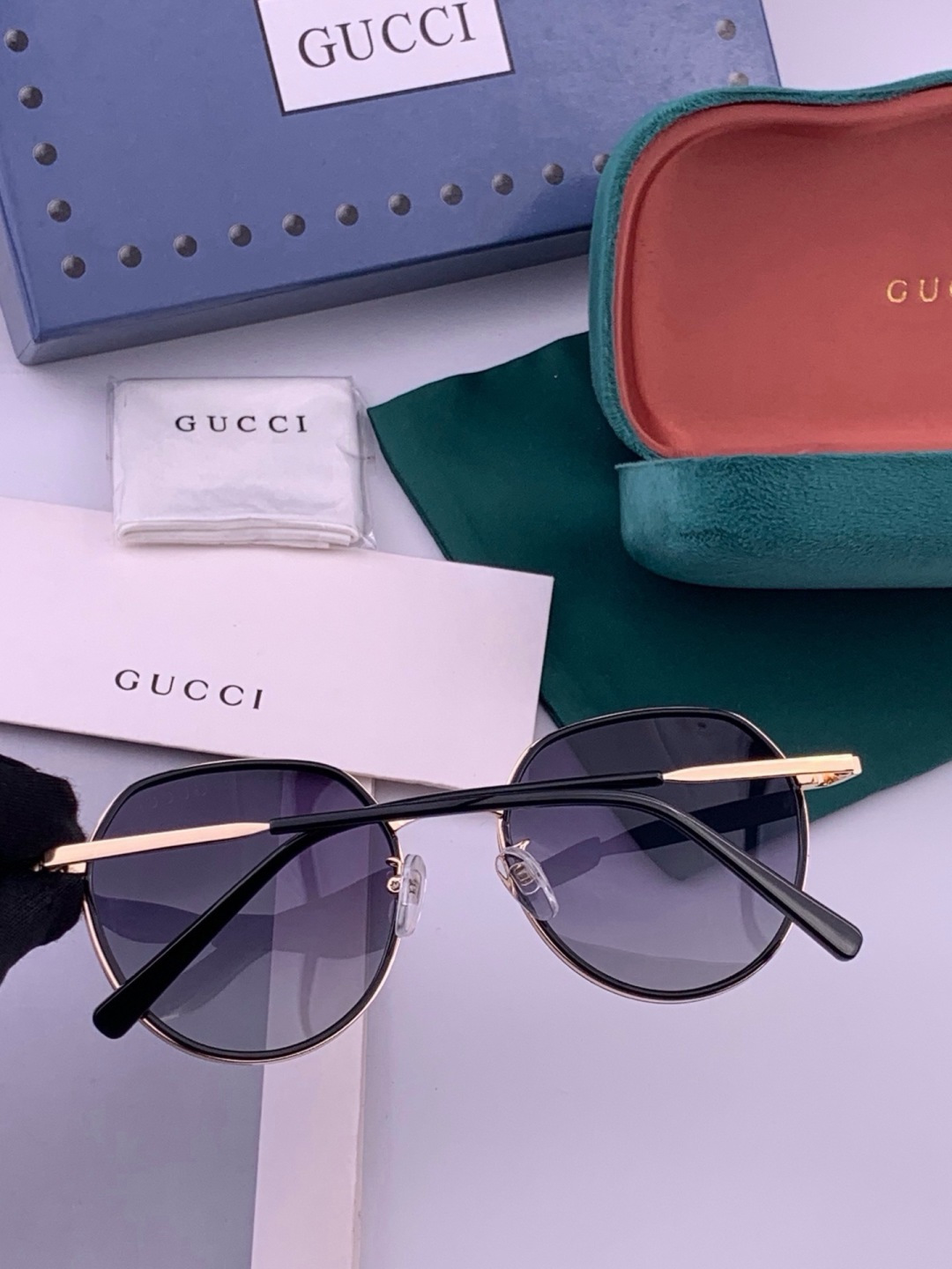 🔺 【GUCCI-偏光太阳镜】开春新款 潮流爆款 时尚圆框偏光太阳镜 高品质 佩戴舒适 网红潮款墨镜 女士高清偏光太阳镜