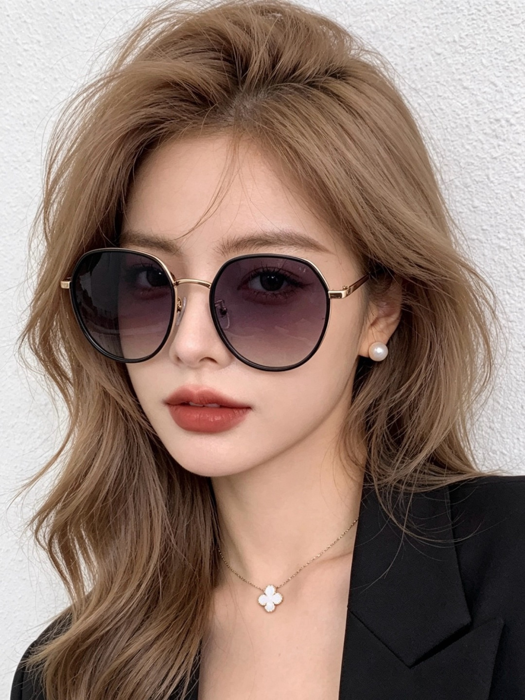 🔺 【GUCCI-偏光太阳镜】开春新款 潮流爆款 时尚圆框偏光太阳镜 高品质 佩戴舒适 网红潮款墨镜 女士高清偏光太阳镜