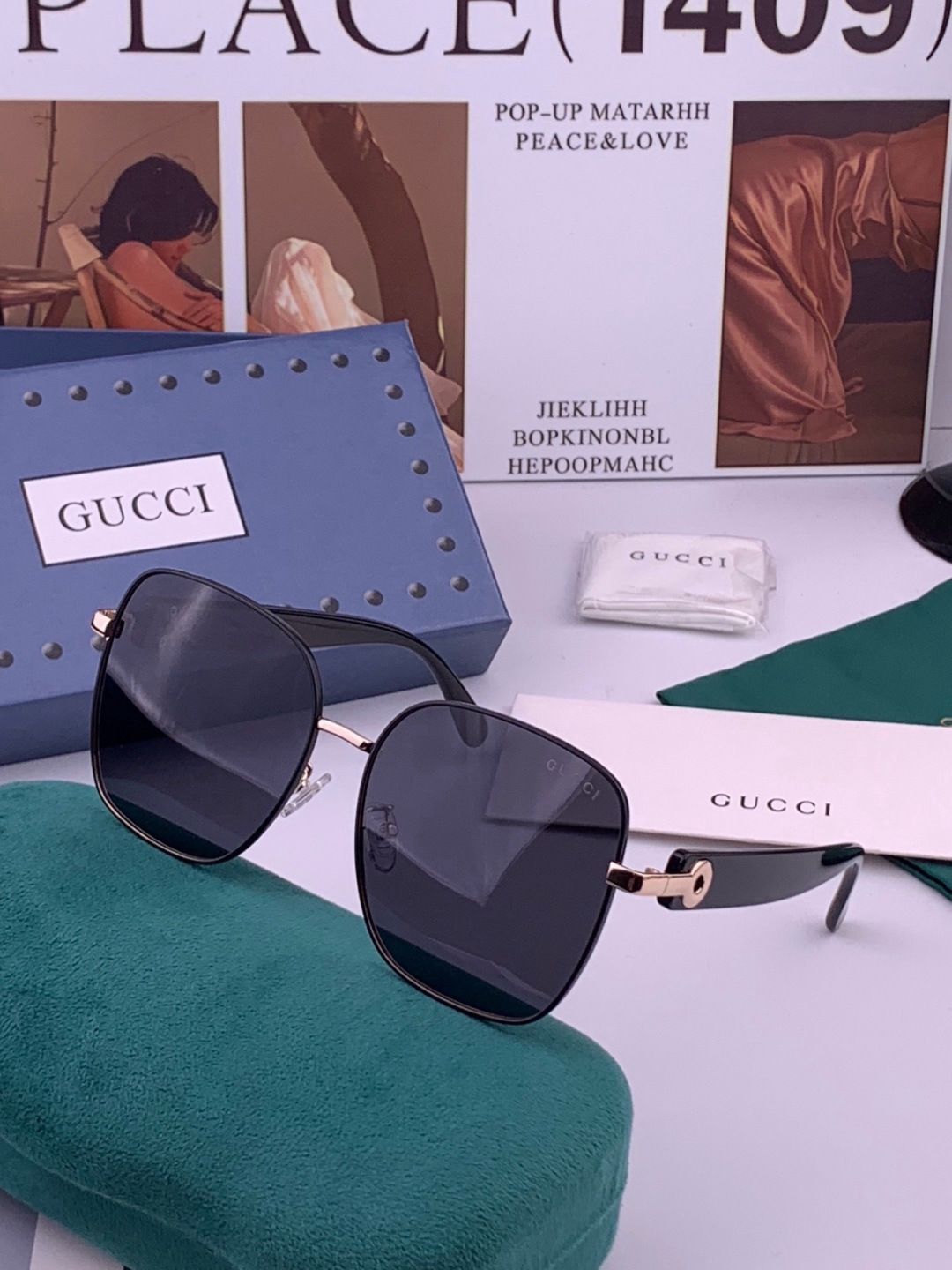 🔺GUCCI🔻古驰 GG圆框太阳镜 完美品质 🎓独特设计  适合各种脸型 亮相时装周 超时尚百搭 实物精致  情侣款 男