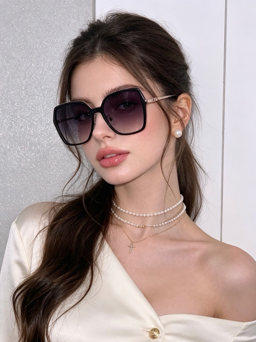 🔺 【GUCCI-偏光太阳镜】开春新款 潮流爆款 时尚圆框偏光太阳镜 高品质 佩戴舒适 网红潮款墨镜 女士高清偏光太阳镜
