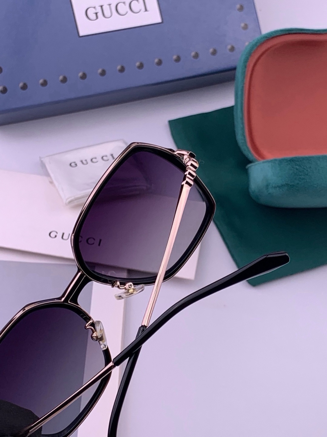 🔺 【GUCCI-偏光太阳镜】开春新款 潮流爆款 时尚圆框偏光太阳镜 高品质 佩戴舒适 网红潮款墨镜 女士高清偏光太阳镜