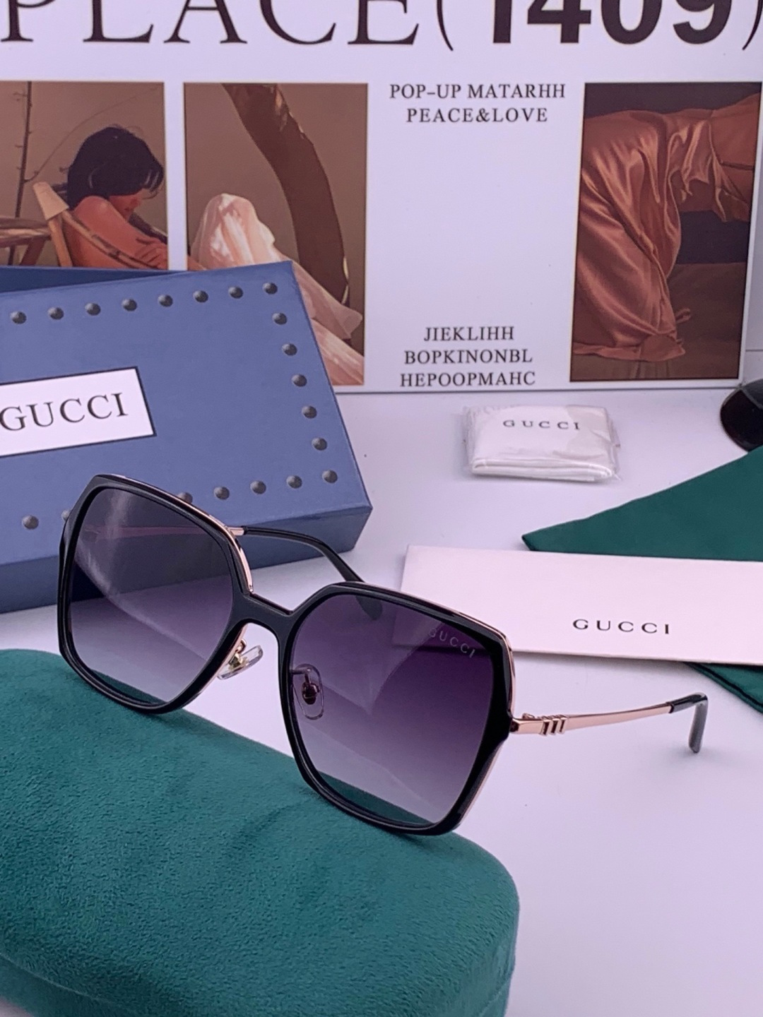🔺 【GUCCI-偏光太阳镜】开春新款 潮流爆款 时尚圆框偏光太阳镜 高品质 佩戴舒适 网红潮款墨镜 女士高清偏光太阳镜
