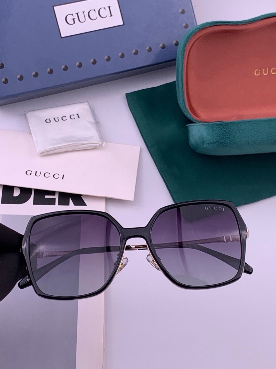 🔺 【GUCCI-偏光太阳镜】开春新款 潮流爆款 时尚圆框偏光太阳镜 高品质 佩戴舒适 网红潮款墨镜 女士高清偏光太阳镜