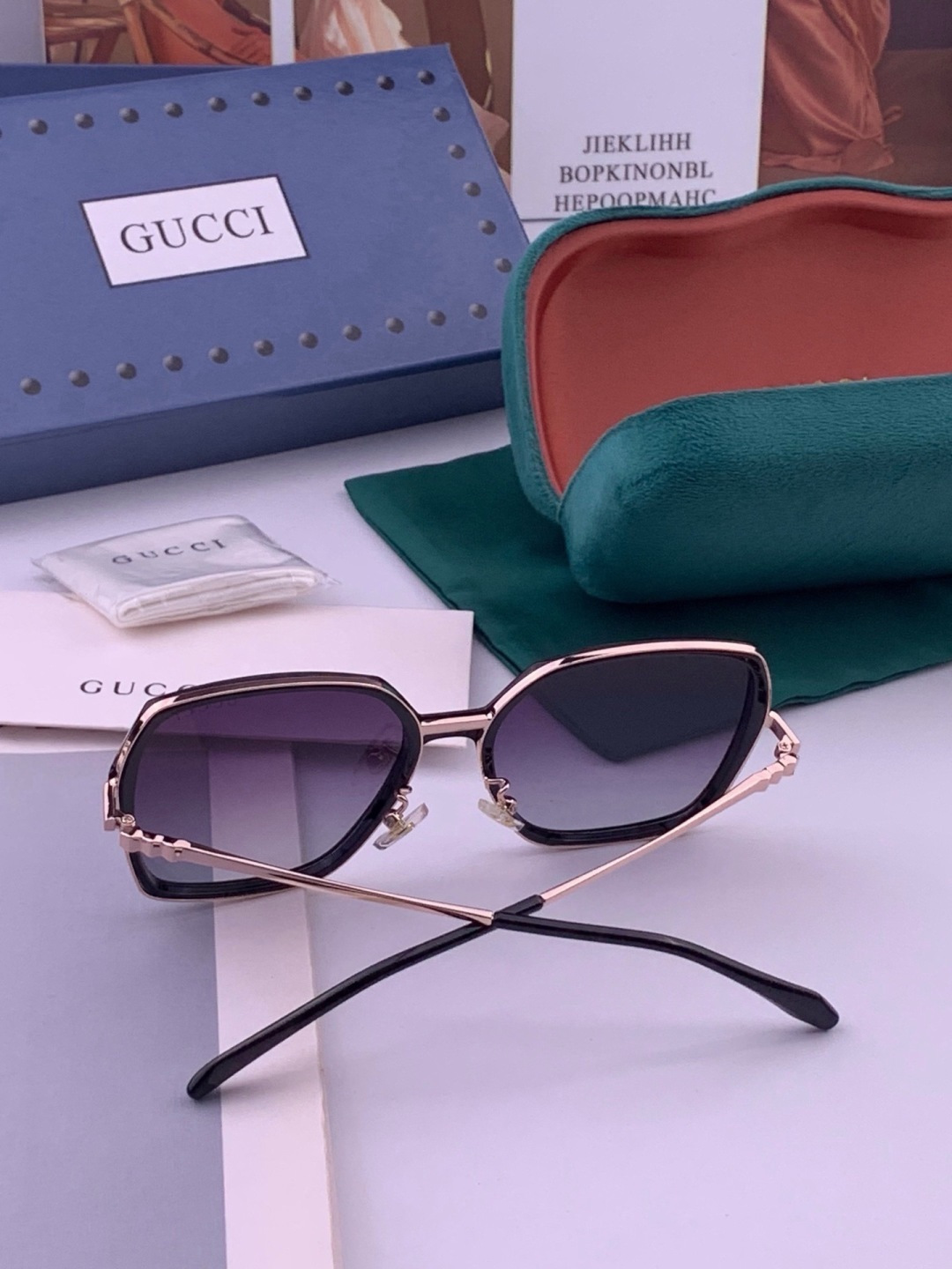 🔺 【GUCCI-偏光太阳镜】开春新款 潮流爆款 时尚圆框偏光太阳镜 高品质 佩戴舒适 网红潮款墨镜 女士高清偏光太阳镜