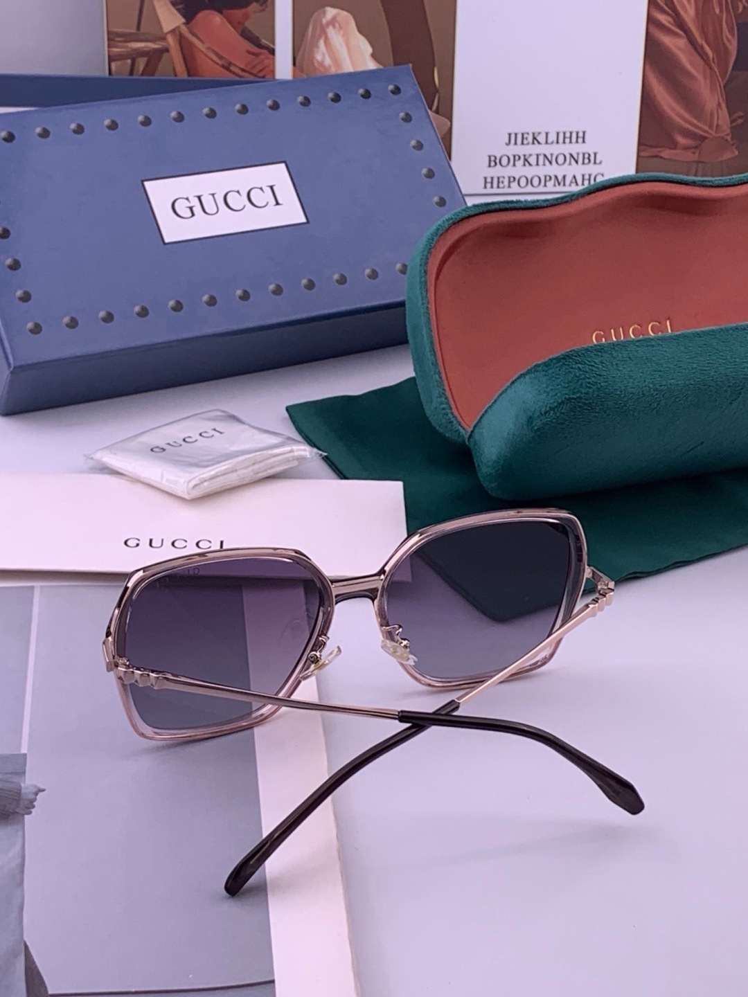 🔺 【GUCCI-偏光太阳镜】开春新款 潮流爆款 时尚圆框偏光太阳镜 高品质 佩戴舒适 网红潮款墨镜 女士高清偏光太阳镜