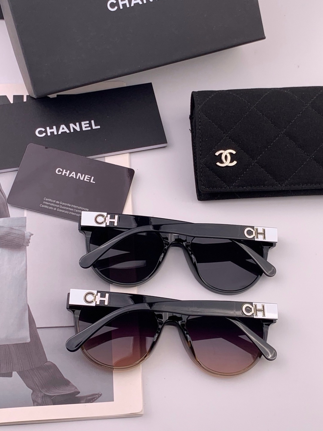 【CHANEL】香奈儿 新款潮流爆款 时尚圆框太阳镜 佩戴舒适 网红潮款墨镜  女士高清加厚偏光太阳镜🕶️ 🎉高品质TR
