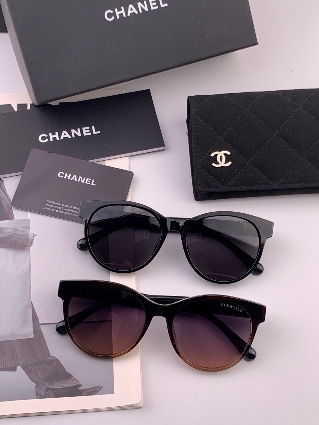 【CHANEL】香奈儿 新款潮流爆款 时尚圆框太阳镜 佩戴舒适 网红潮款墨镜  女士高清加厚偏光太阳镜🕶️ 🎉高品质TR