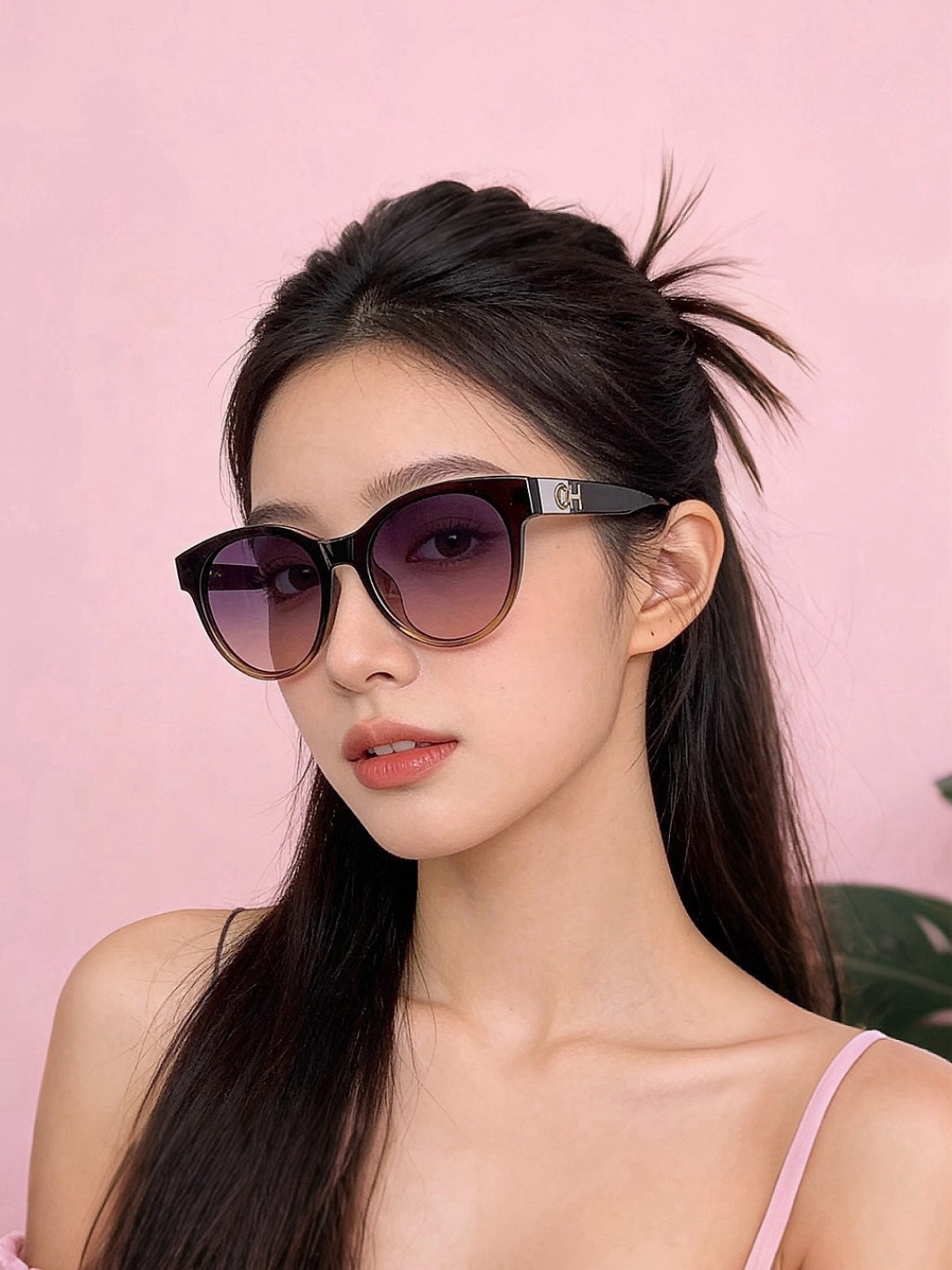 【CHANEL】香奈儿 新款潮流爆款 时尚圆框太阳镜 佩戴舒适 网红潮款墨镜  女士高清加厚偏光太阳镜🕶️ 🎉高品质TR