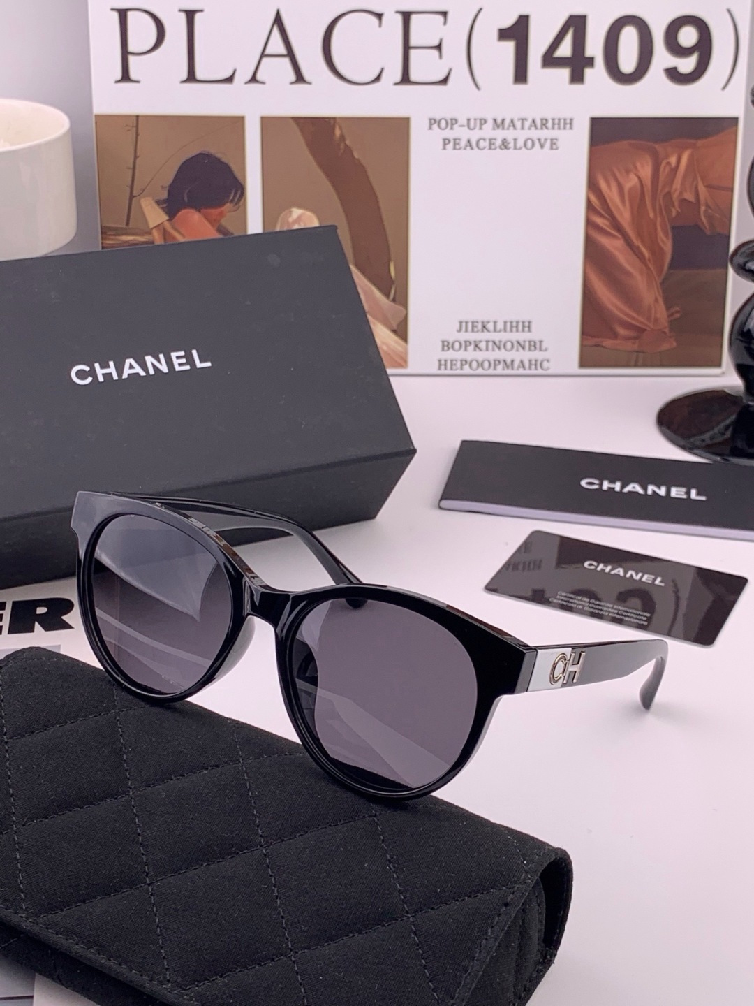 【CHANEL】香奈儿 新款潮流爆款 时尚圆框太阳镜 佩戴舒适 网红潮款墨镜  女士高清加厚偏光太阳镜🕶️ 🎉高品质TR