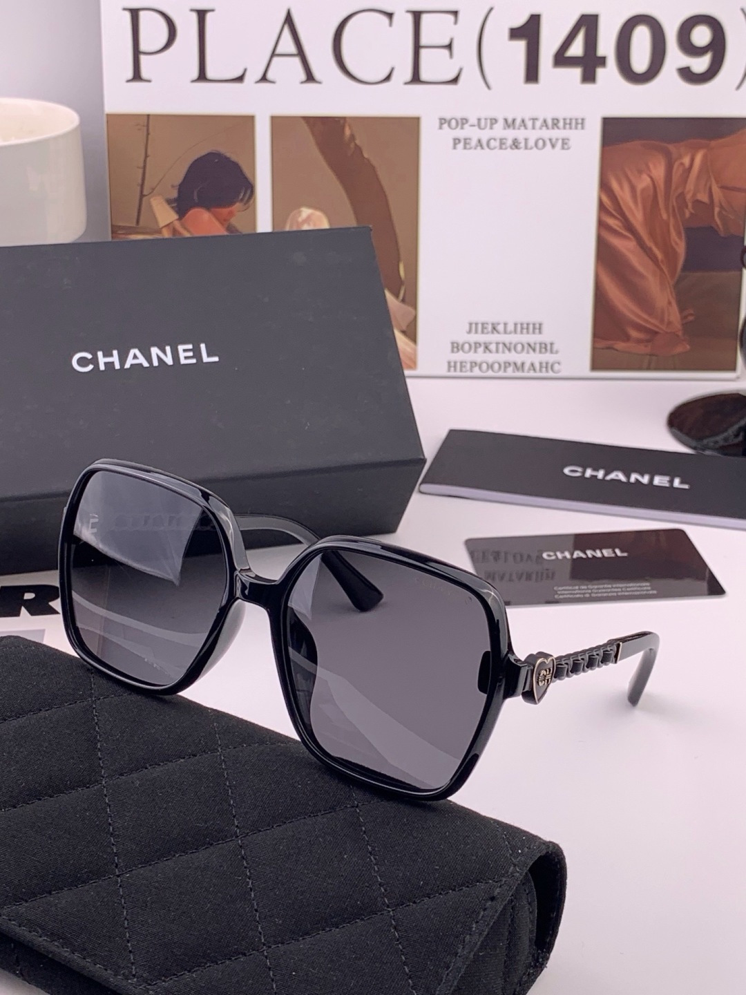 【CHANEL】香奈儿 新款潮流爆款 时尚方框太阳镜 佩戴舒适 网红潮款墨镜  女士高清加厚偏光太阳镜🕶️ 🎉高品质TR