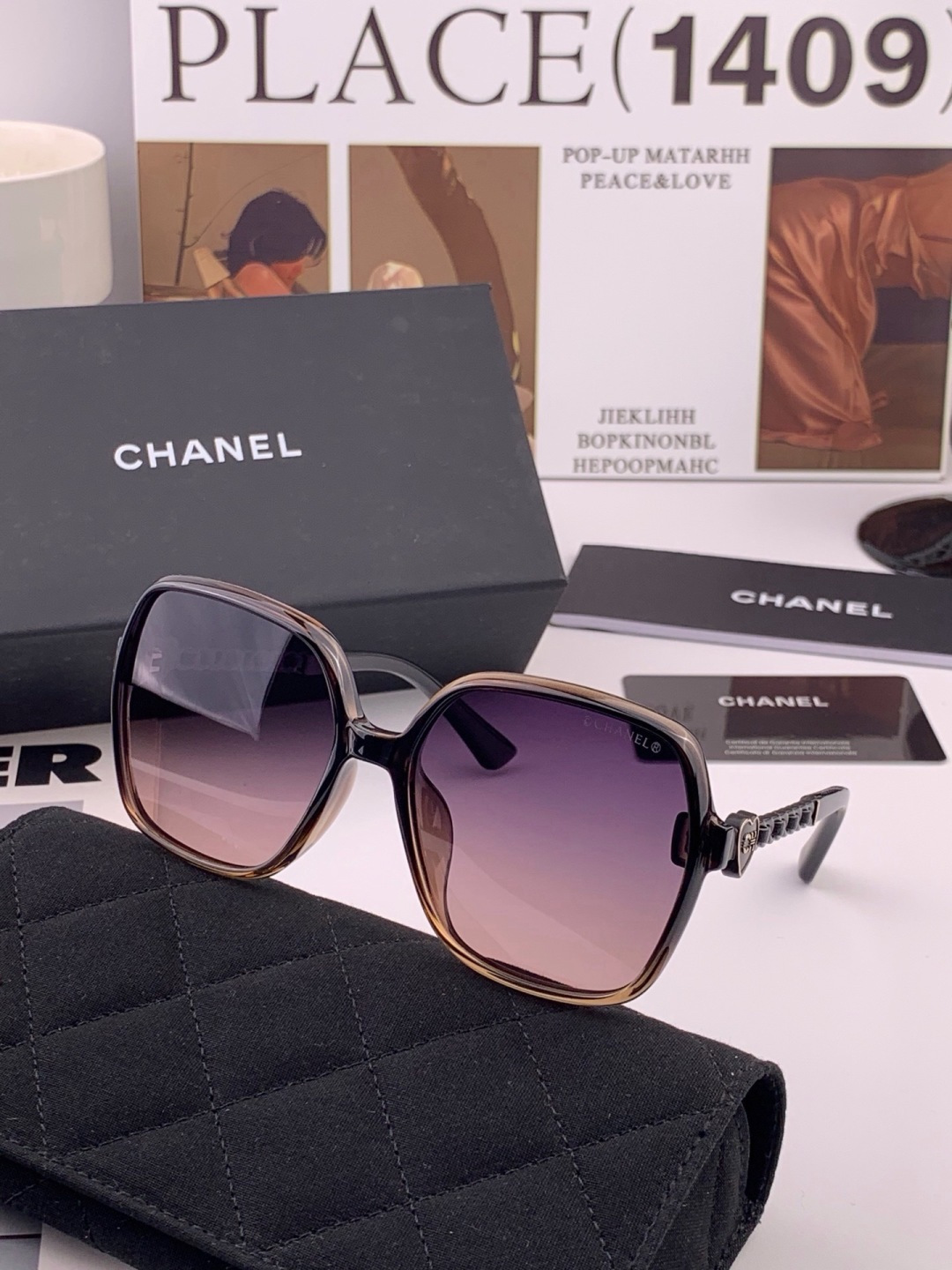 【CHANEL】香奈儿 新款潮流爆款 时尚方框太阳镜 佩戴舒适 网红潮款墨镜  女士高清加厚偏光太阳镜🕶️ 🎉高品质TR