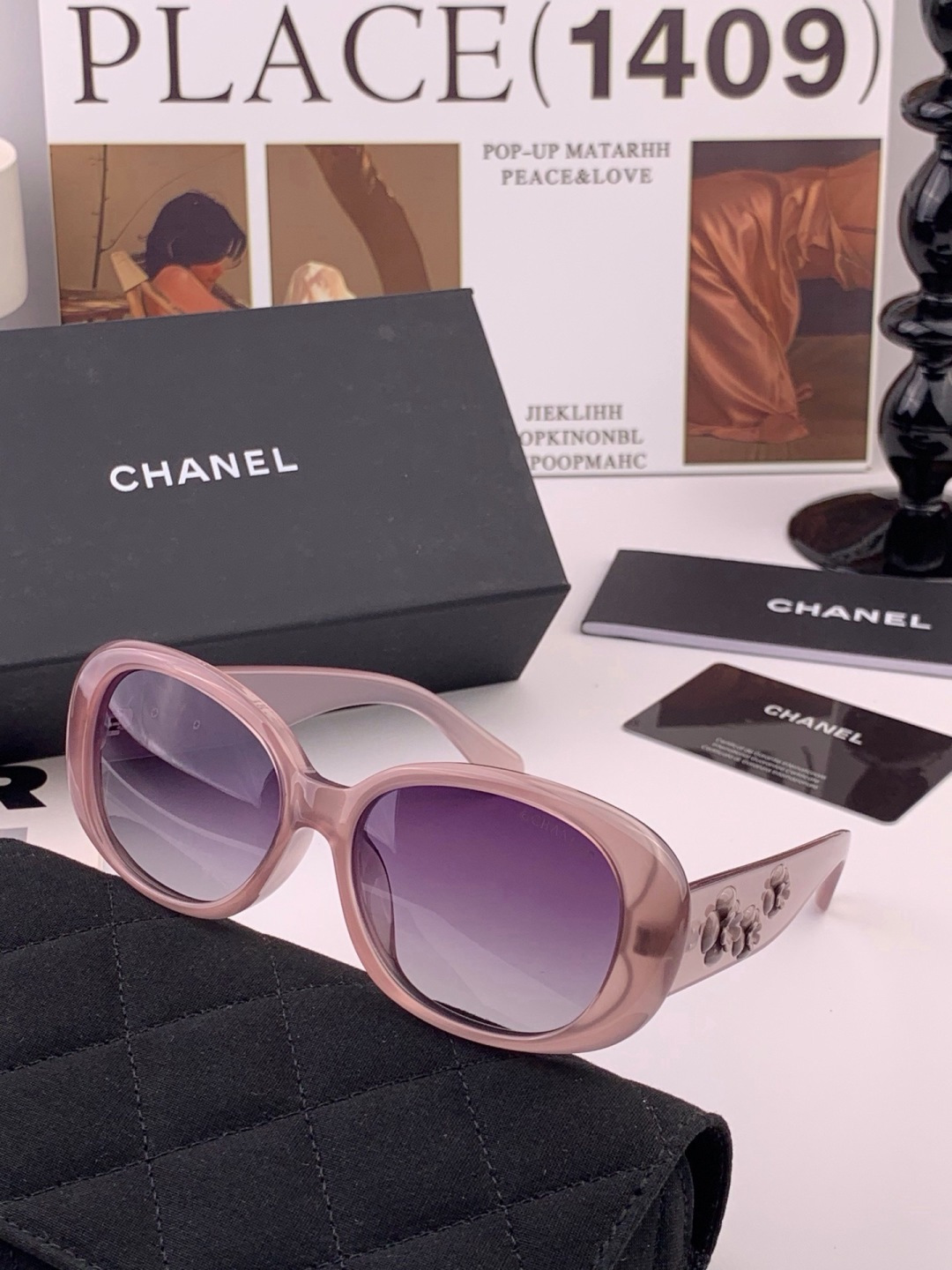 【CHANEL】香奈儿 新款山茶花潮流爆款 时尚圆框高清偏光太阳镜 佩戴舒适 网红潮款墨镜  ♥️♥️型号：CH2788