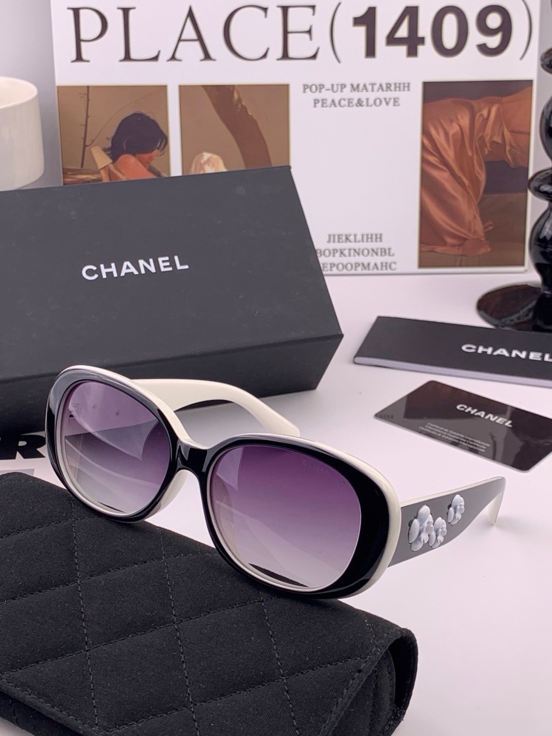 【CHANEL】香奈儿 新款山茶花潮流爆款 时尚圆框高清偏光太阳镜 佩戴舒适 网红潮款墨镜  ♥️♥️型号：CH2788