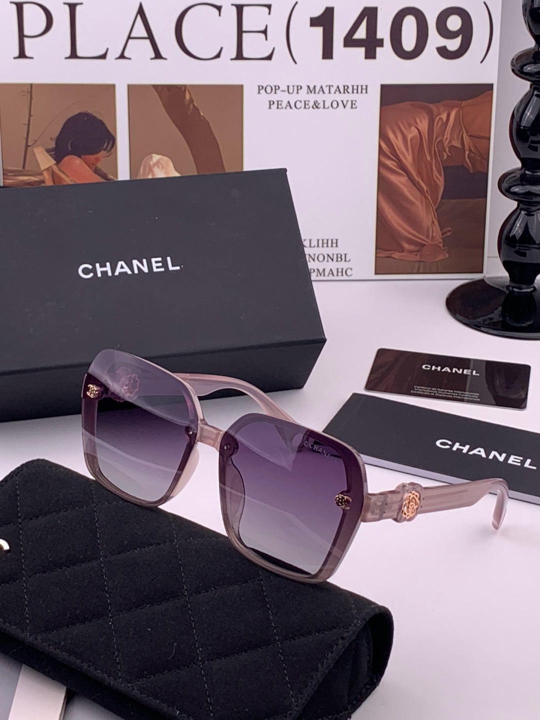 🔺CHANEL🔻官方早春新款，众多明星同款[色]香奈儿‼️‼️新款珍珠大框偏光墨镜 ，🌈🌈宝丽来超清偏光太阳镜🔝🔝型号：
