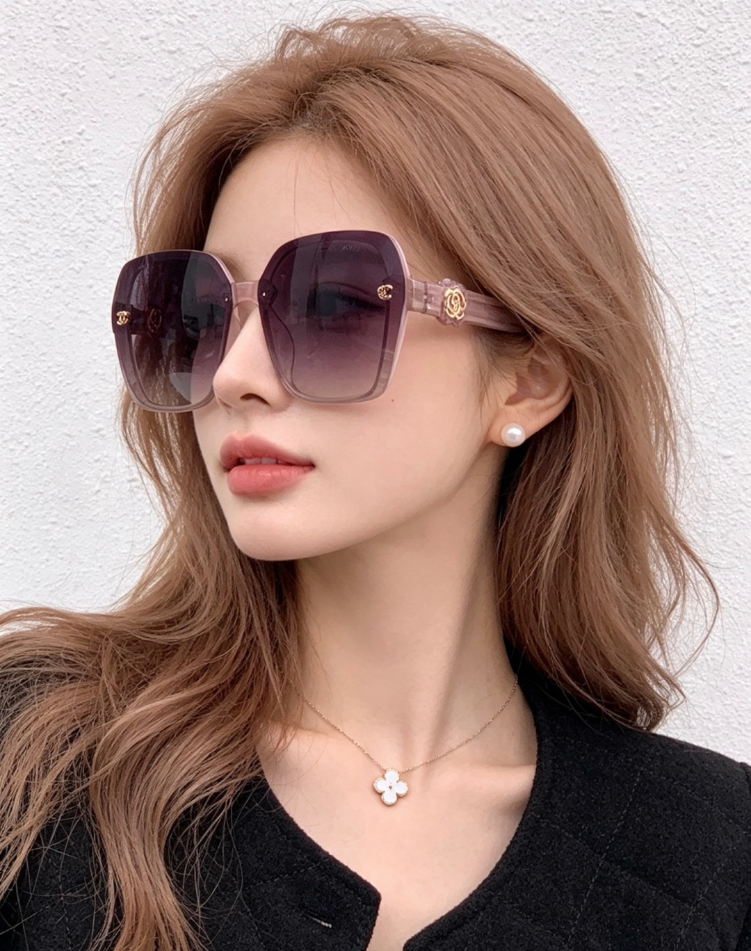 🔺CHANEL🔻官方早春新款，众多明星同款[色]香奈儿‼️‼️新款珍珠大框偏光墨镜 ，🌈🌈宝丽来超清偏光太阳镜🔝🔝型号：