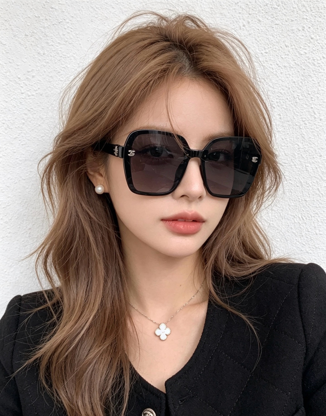 🔺CHANEL🔻官方早春新款，众多明星同款[色]香奈儿‼️‼️新款珍珠大框偏光墨镜 ，🌈🌈宝丽来超清偏光太阳镜🔝🔝型号：