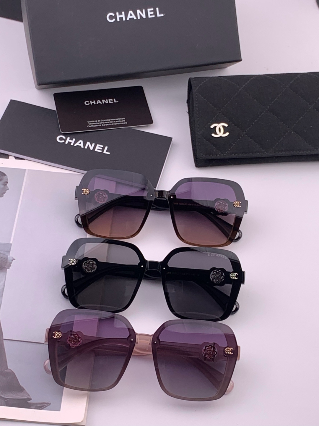 🔺CHANEL🔻官方早春新款，众多明星同款[色]香奈儿‼️‼️新款珍珠大框偏光墨镜 ，🌈🌈宝丽来超清偏光太阳镜🔝🔝型号：