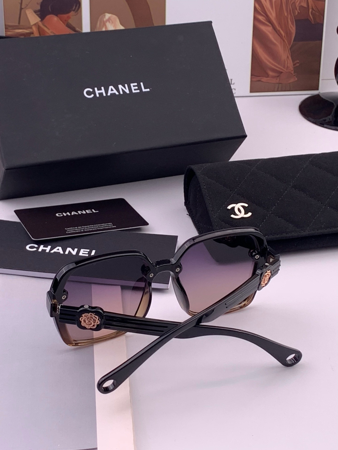 🔺CHANEL🔻官方早春新款，众多明星同款[色]香奈儿‼️‼️新款珍珠大框偏光墨镜 ，🌈🌈宝丽来超清偏光太阳镜🔝🔝型号：