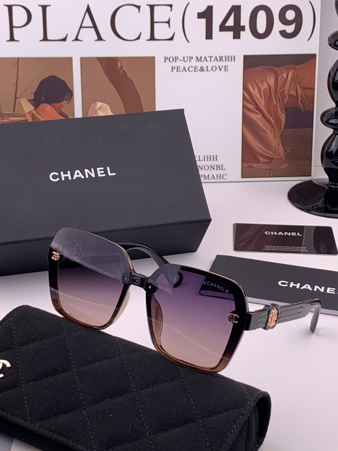 🔺CHANEL🔻官方早春新款，众多明星同款[色]香奈儿‼️‼️新款珍珠大框偏光墨镜 ，🌈🌈宝丽来超清偏光太阳镜🔝🔝型号：