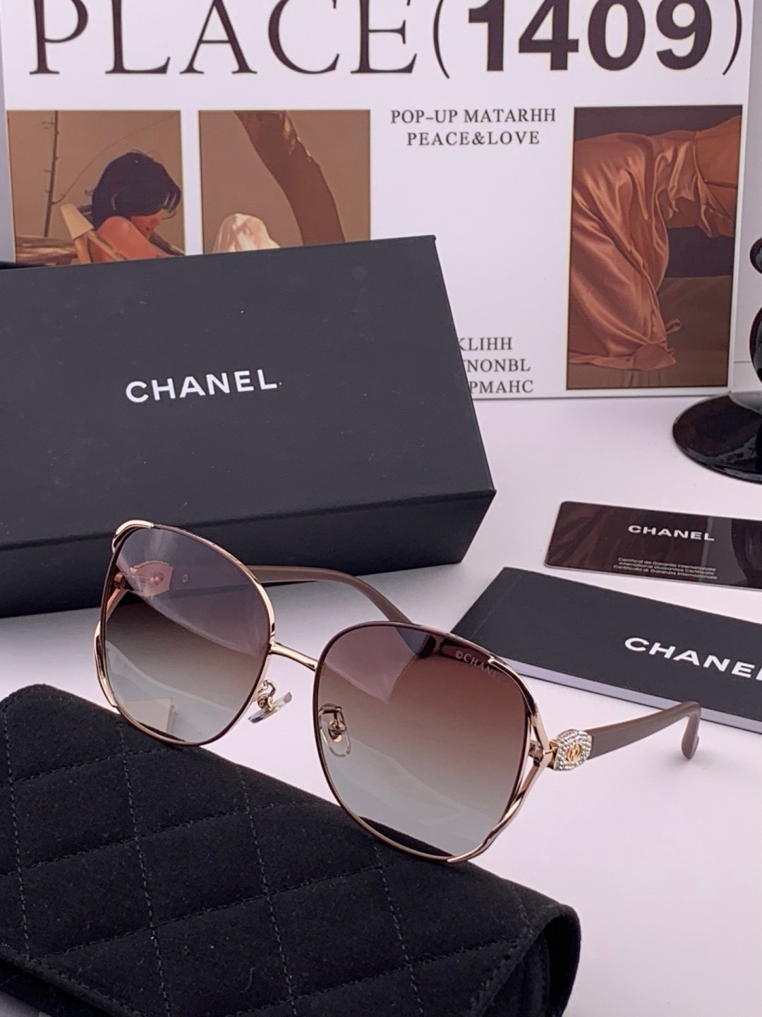 🔺CHANEL🔻官方早春新款，众多明星同款[色]香奈儿‼️‼️新款框偏光墨镜 ，🌈🌈宝丽来超清偏光太阳镜🔝🔝型号：CH0