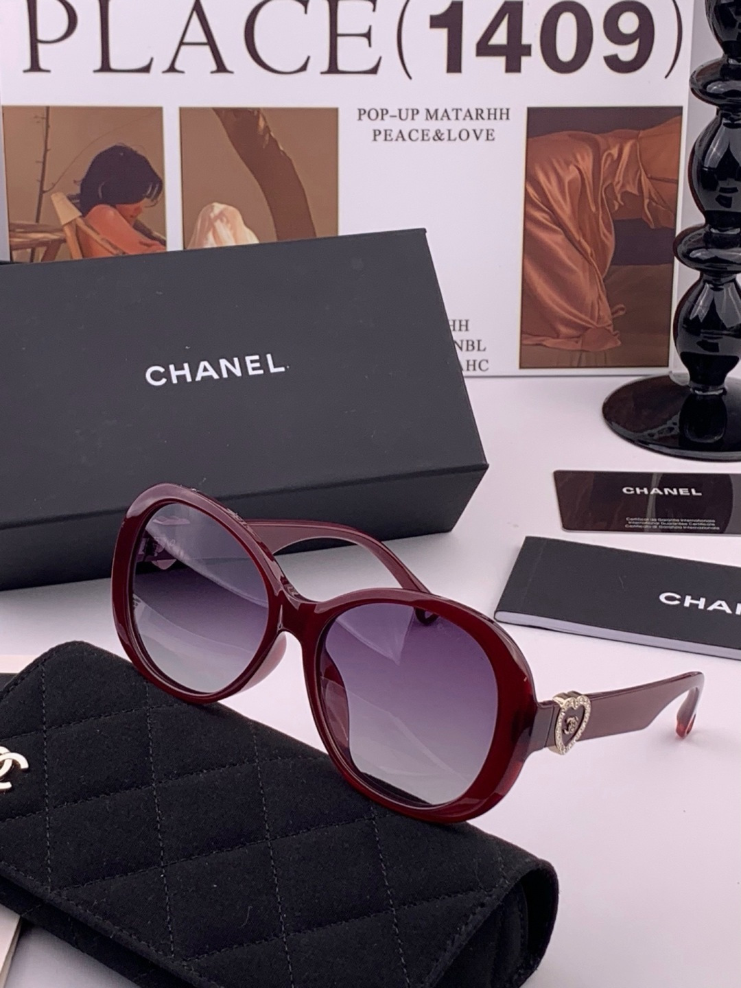 🔺CHANEL🔻官方早春新款，众多明星同款[色]香奈儿‼️‼️新款珍珠大框偏光墨镜 ，🌈🌈宝丽来超清偏光太阳镜🔝🔝型号：