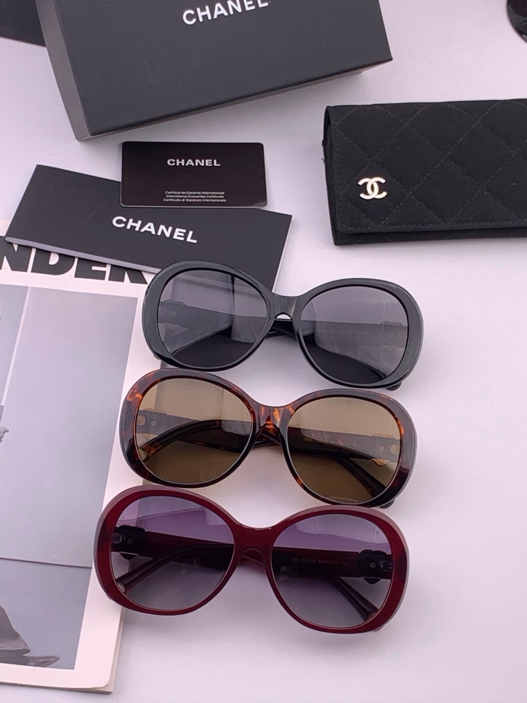 🔺CHANEL🔻官方早春新款，众多明星同款[色]香奈儿‼️‼️新款珍珠大框偏光墨镜 ，🌈🌈宝丽来超清偏光太阳镜🔝🔝型号：