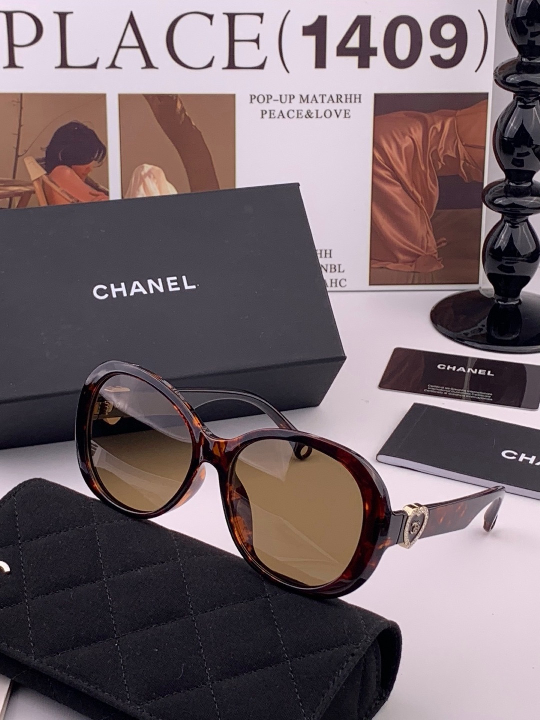 🔺CHANEL🔻官方早春新款，众多明星同款[色]香奈儿‼️‼️新款珍珠大框偏光墨镜 ，🌈🌈宝丽来超清偏光太阳镜🔝🔝型号：
