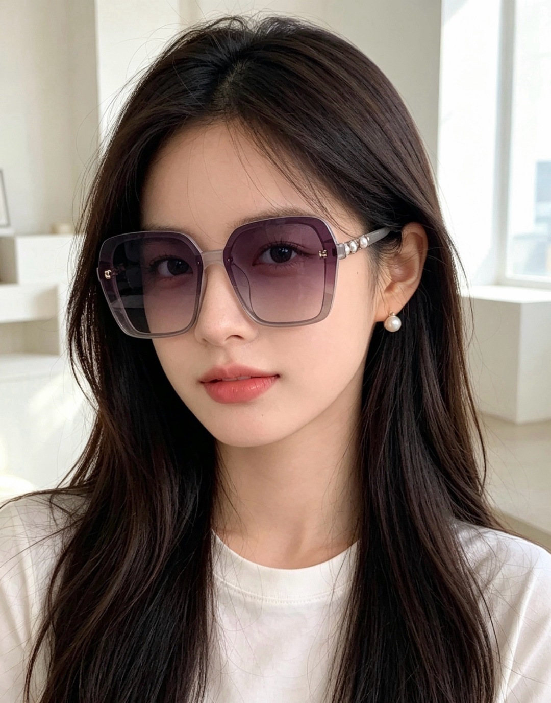 🔺CHANEL🔻官方早春新款，众多明星同款[色]香奈儿‼️‼️新款珍珠大框偏光墨镜 ，🌈🌈宝丽来超清偏光太阳镜🔝🔝型号：