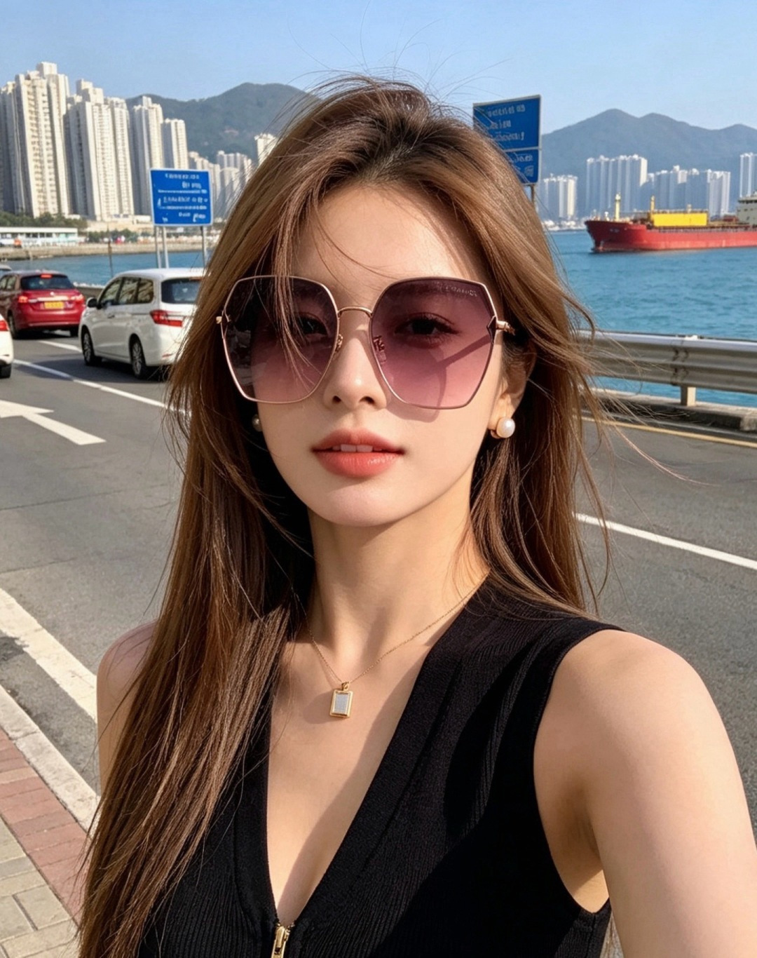 【CHANEL】香奈儿  新款尼龙偏光太眼镜，无框钻石 切边更有质感，大气女人范儿，大脸小脸都好看 ！型号：CH2029