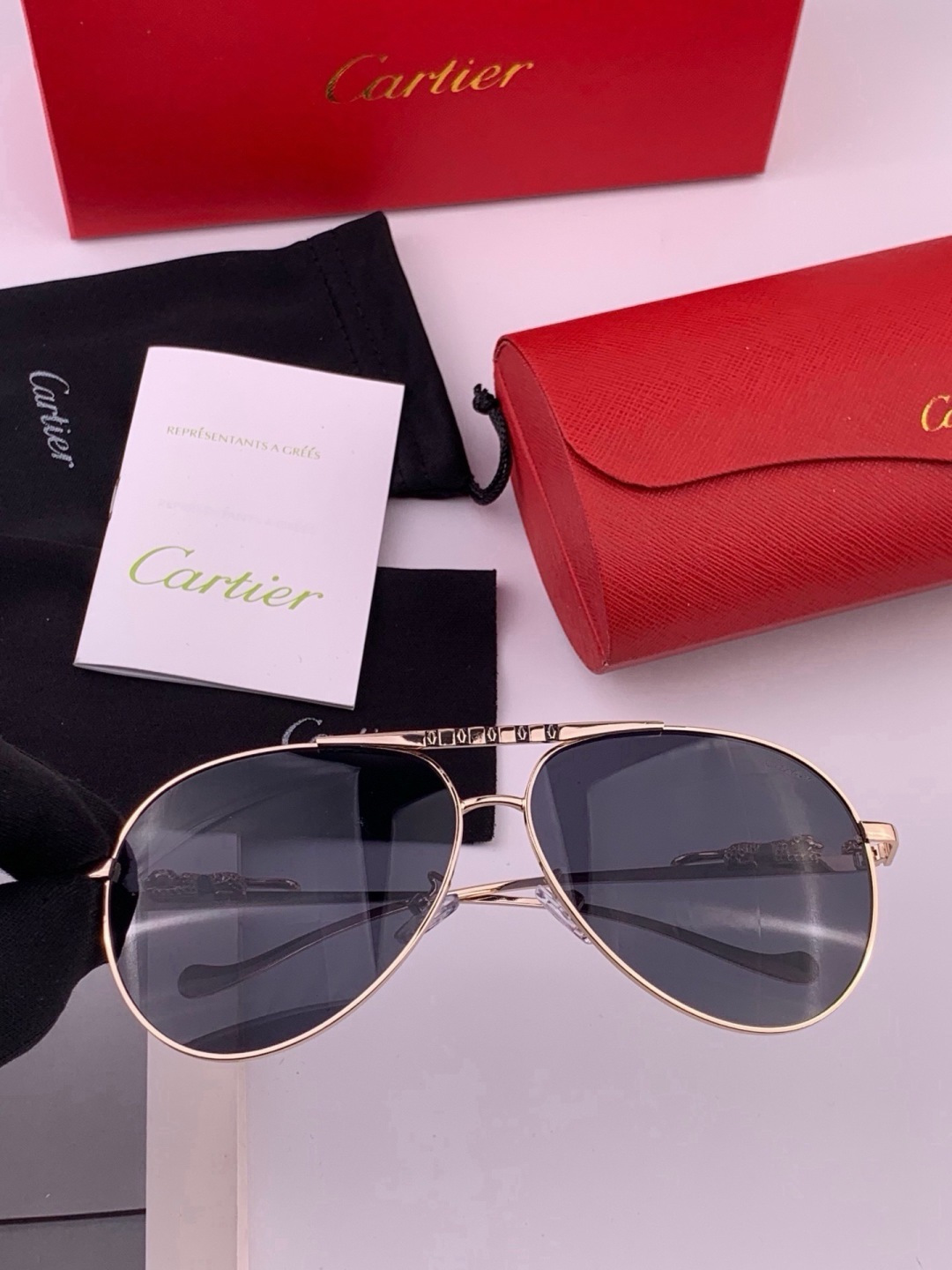 【卡地亚-cartier】 时尚高贵 很美手工🔝🔝高端品质 男女通用太阳眼镜 经典之作  有分量有质感的一款太阳镜  电