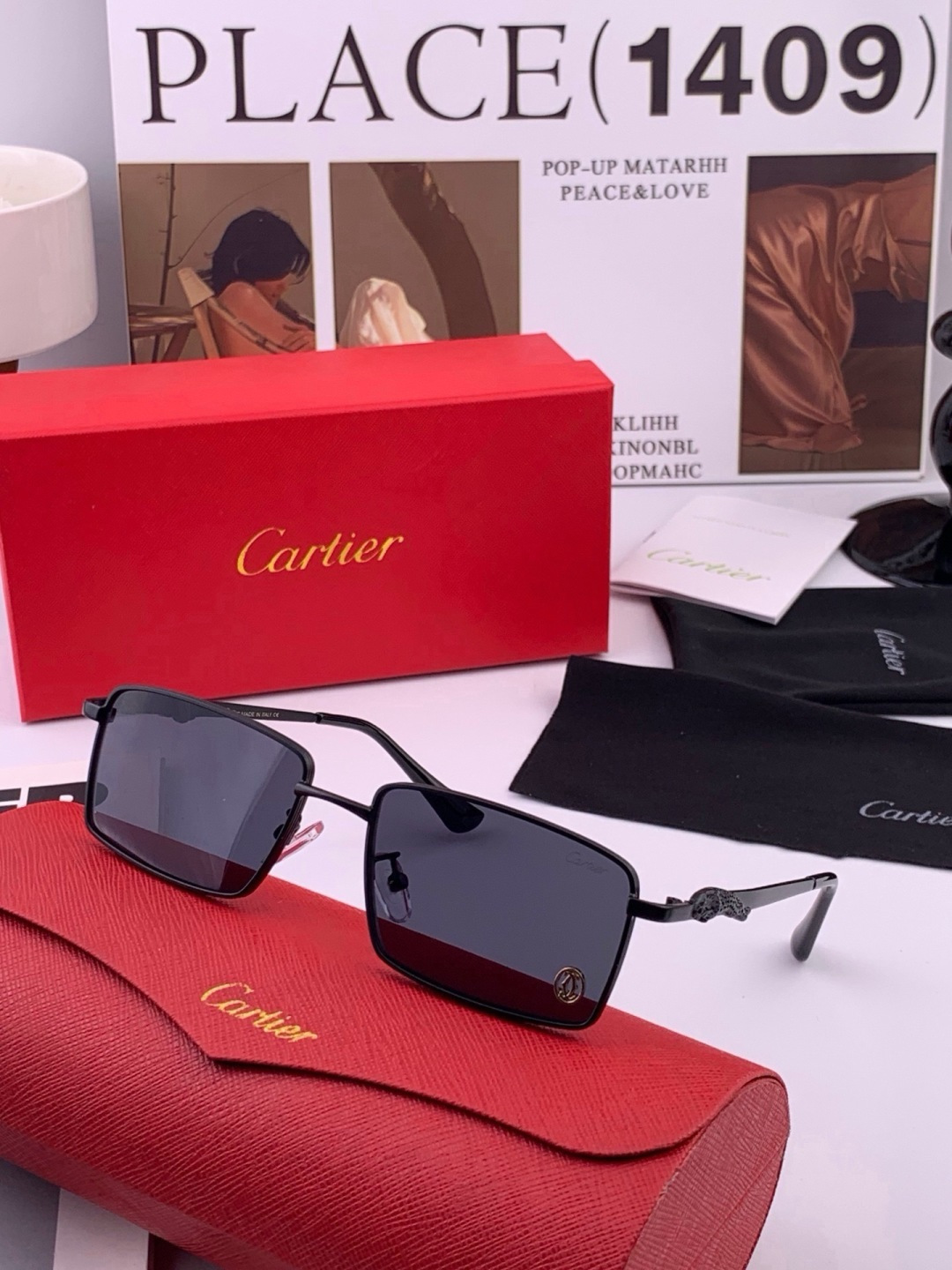 【卡地亚-cartier】 时尚高贵 很美手工🔝🔝高端品质 男女通用太阳眼镜 经典之作  有分量有质感的一款太阳镜  电