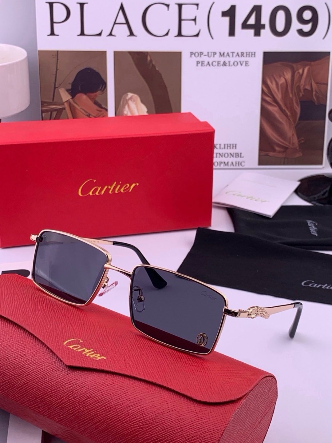 【卡地亚-cartier】 时尚高贵 很美手工🔝🔝高端品质 男女通用太阳眼镜 经典之作  有分量有质感的一款太阳镜  电
