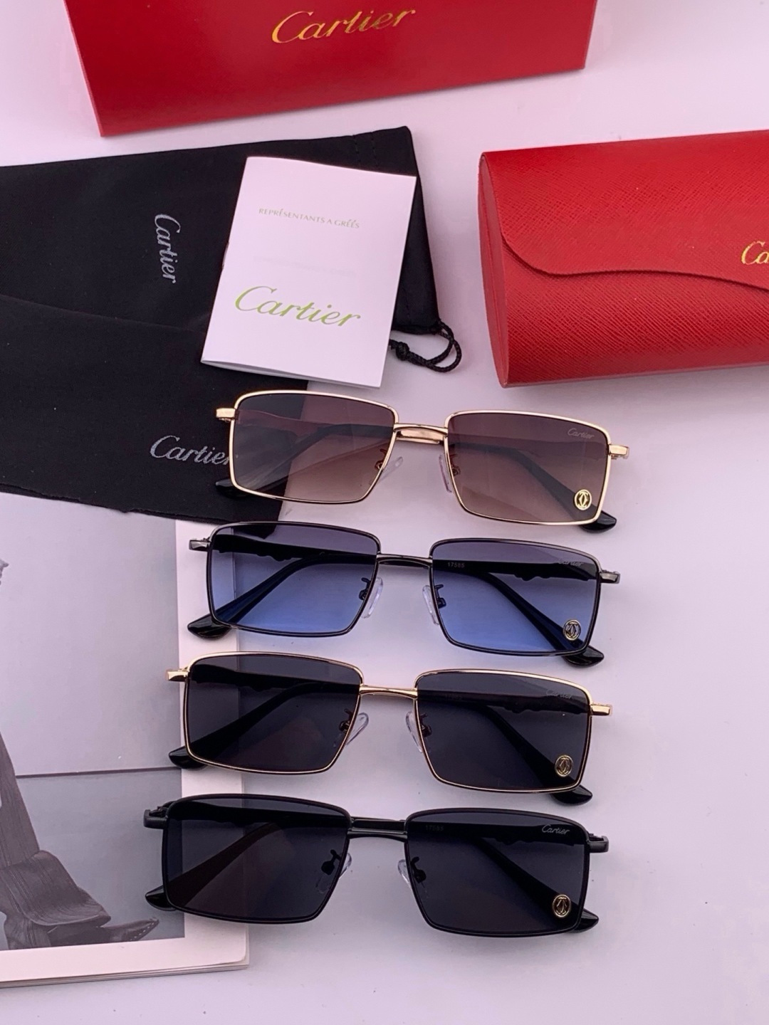 【卡地亚-cartier】 时尚高贵 很美手工🔝🔝高端品质 男女通用太阳眼镜 经典之作  有分量有质感的一款太阳镜  电