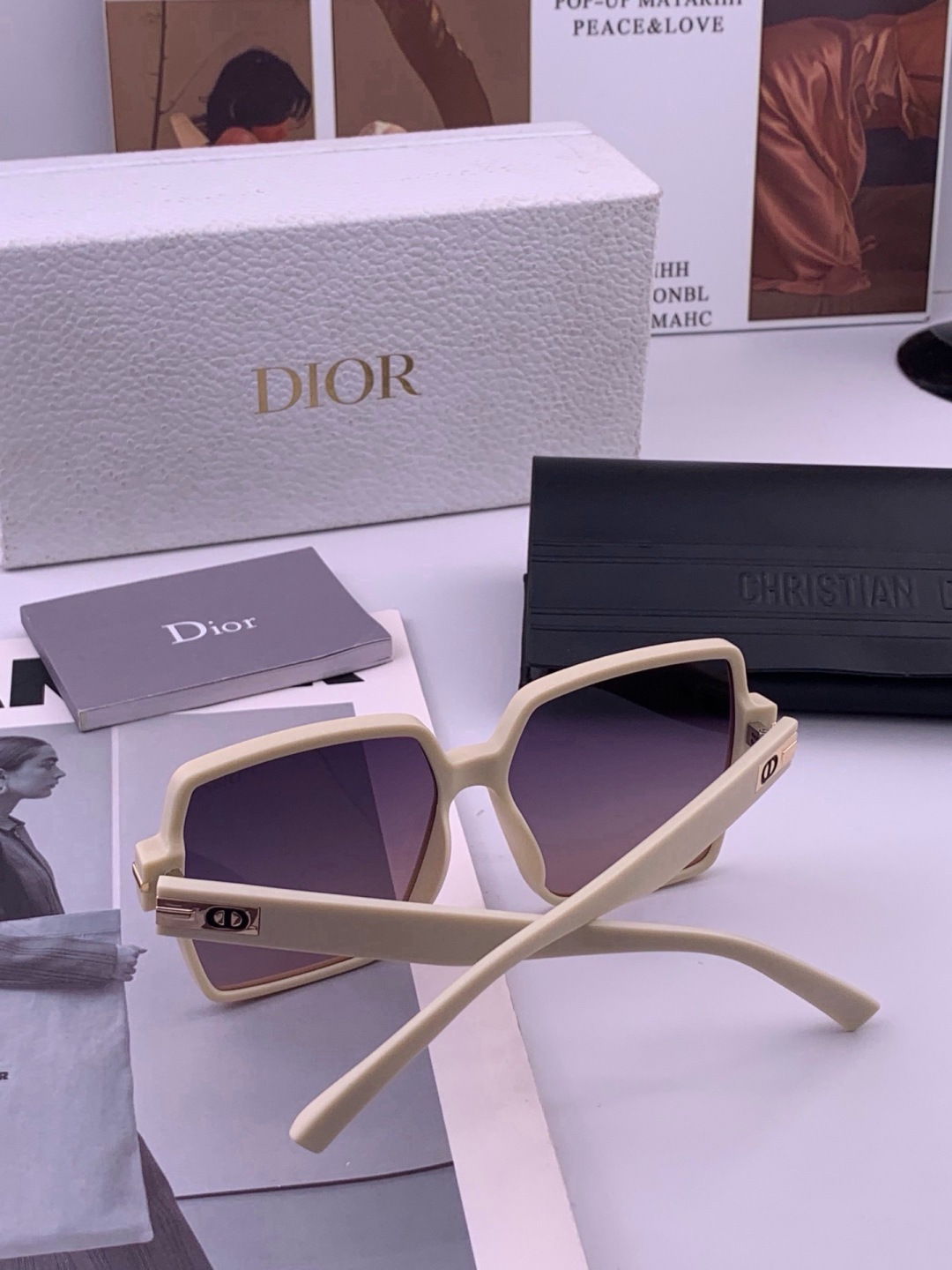 🔺 【DIOR】开春新款 潮流爆款 时尚方框偏光太阳镜 高品质 佩戴舒适 网红潮款墨镜 女士高清加厚偏光太阳镜🕶️ 🎉高
