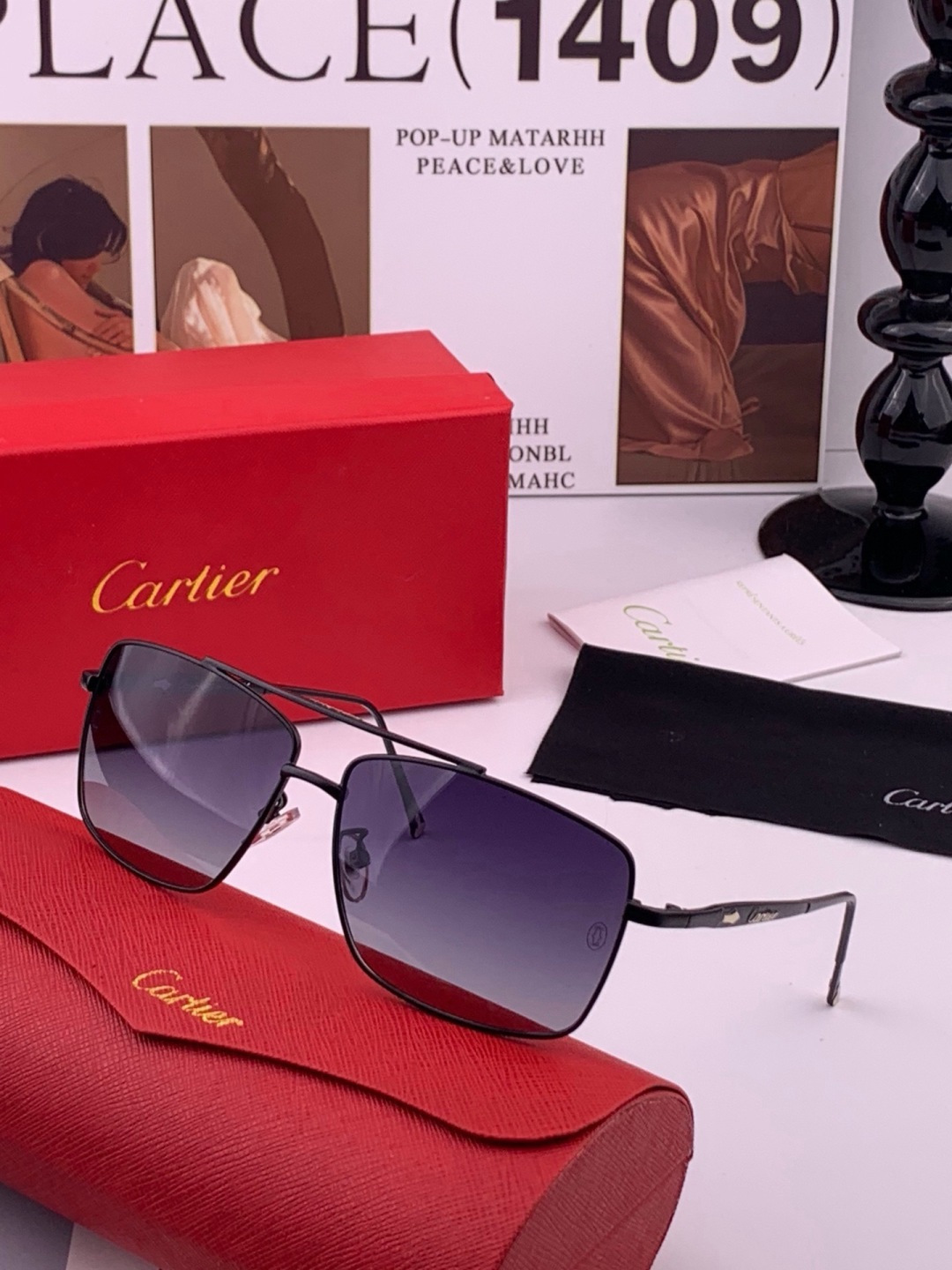 【Cartier  卡地亚】 👑男女款偏光墨镜  双色烤漆工艺  进口宝丽来偏光镜片   顶级做工彰显非凡品味 高品质 