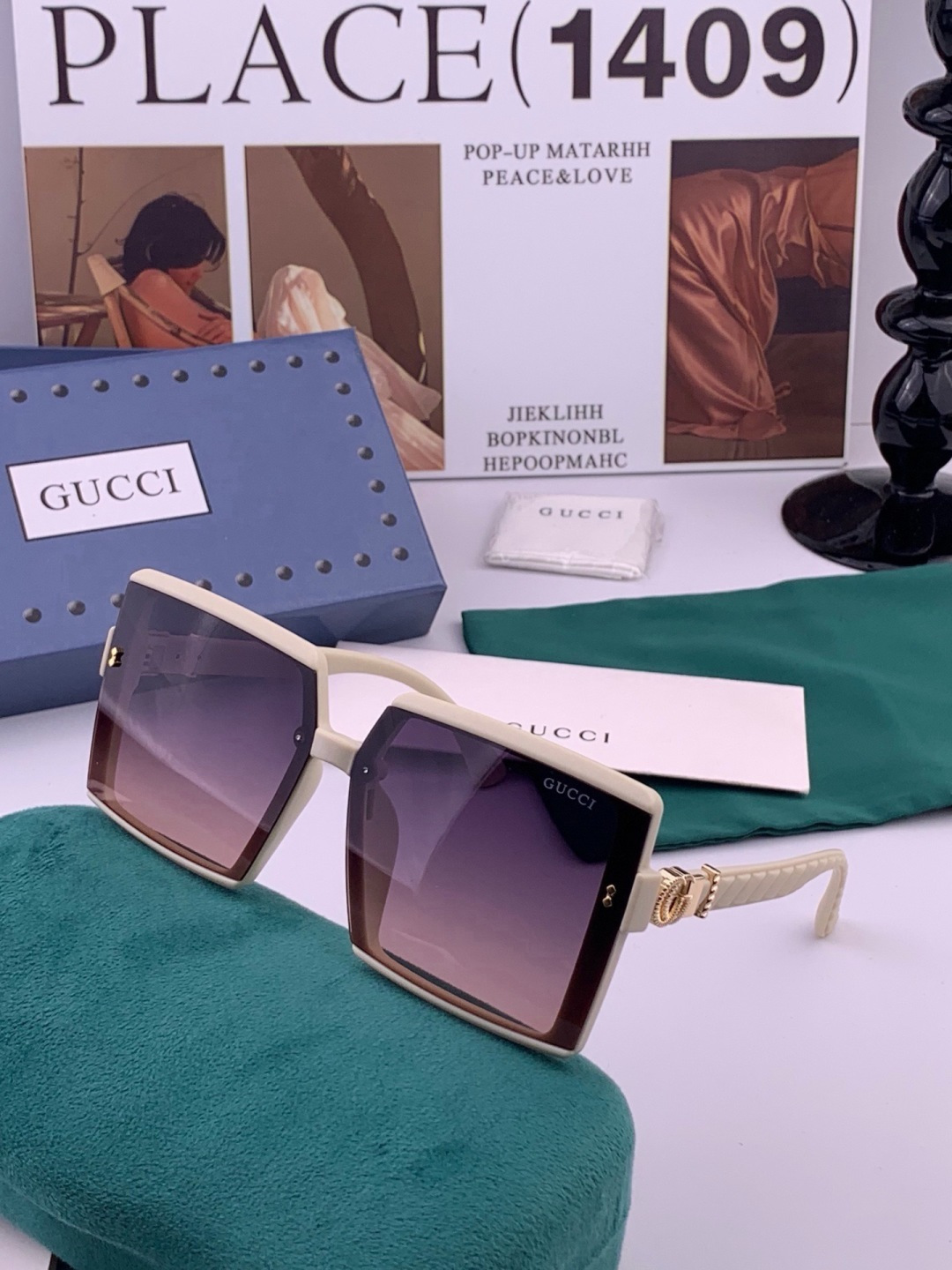 新款！新款出货！ 女士高清加厚偏光太阳镜🕶️ 🎉💍新款GUCCI偏光太阳镜[得意]开车驾驶镜时尚墨镜💐💐🌸世界顶级奢华品