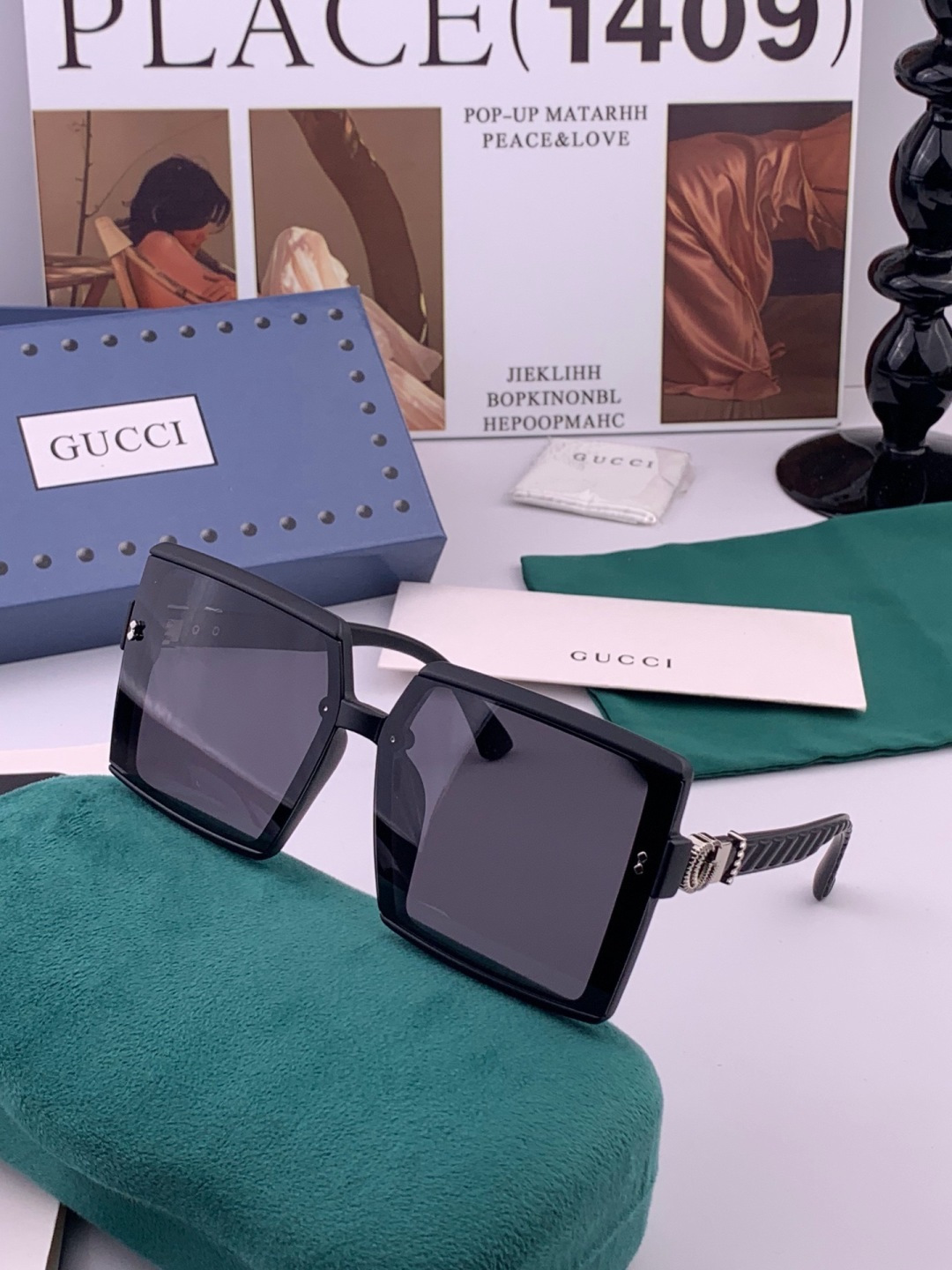 新款！新款出货！ 女士高清加厚偏光太阳镜🕶️ 🎉💍新款GUCCI偏光太阳镜[得意]开车驾驶镜时尚墨镜💐💐🌸世界顶级奢华品