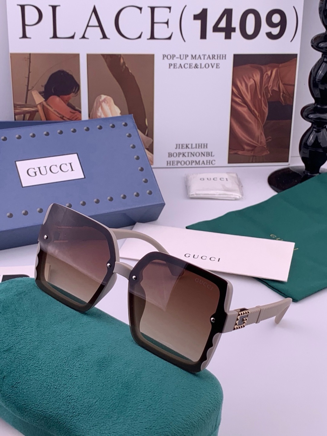 新款！新款出货！ 女士高清加厚偏光太阳镜🕶️ 🎉💍新款GUCCI偏光太阳镜[得意]开车驾驶镜时尚墨镜💐💐🌸世界顶级奢华品