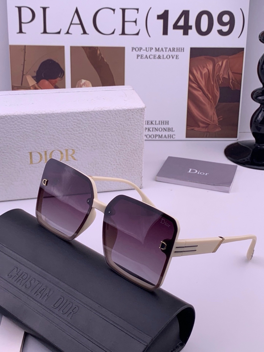 🔺 【DIOR-迪奥】开春新款 潮流爆款 时尚方框偏光太阳镜 高品质 佩戴舒适 网红潮款墨镜 女士高清偏光太阳镜🕶️ 🎉
