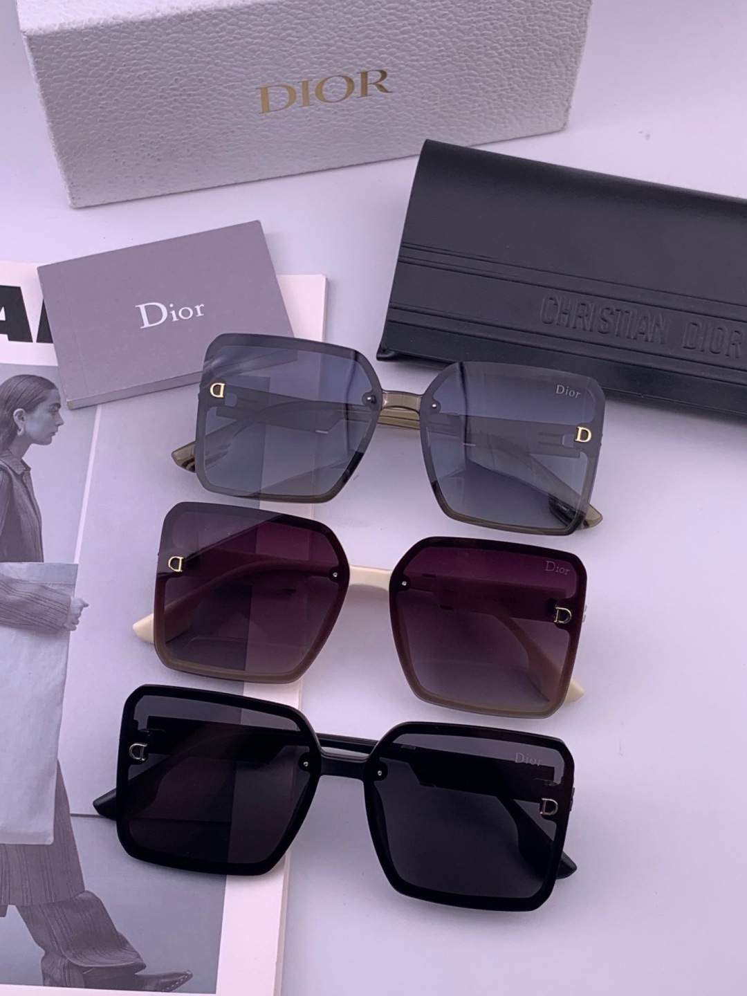 🔺 【DIOR-迪奥】开春新款 潮流爆款 时尚方框偏光太阳镜 高品质 佩戴舒适 网红潮款墨镜 女士高清偏光太阳镜🕶️ 🎉