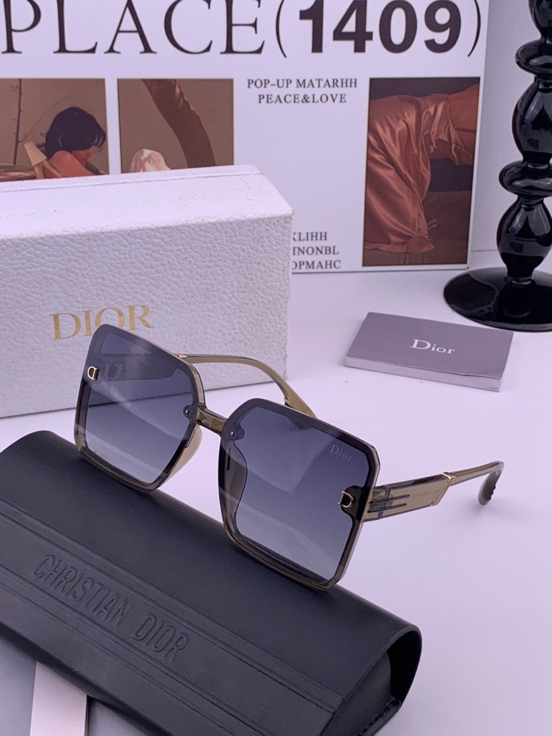 🔺 【DIOR-迪奥】开春新款 潮流爆款 时尚方框偏光太阳镜 高品质 佩戴舒适 网红潮款墨镜 女士高清偏光太阳镜🕶️ 🎉